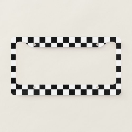 Checker Race Flag Design License Plate Frame