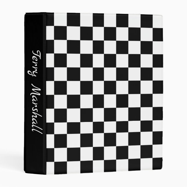 Checker Race Flag Design Mini Binder (Front/Spine)
