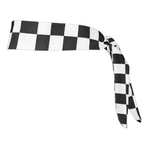 Checker Race Flag Design Tie Headband