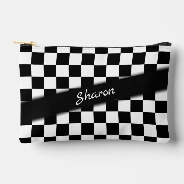 Checker Race Flag Personal Accessory Pouch (Front)