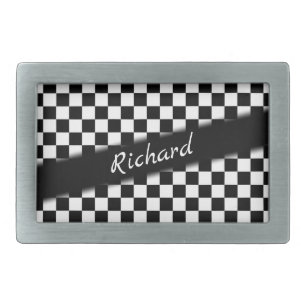 Checker Race Flag Personal Belt Buckle