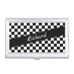 Checker Race Flag Personal Business Card Case