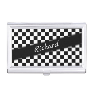Checker Race Flag Personal Business Card Case