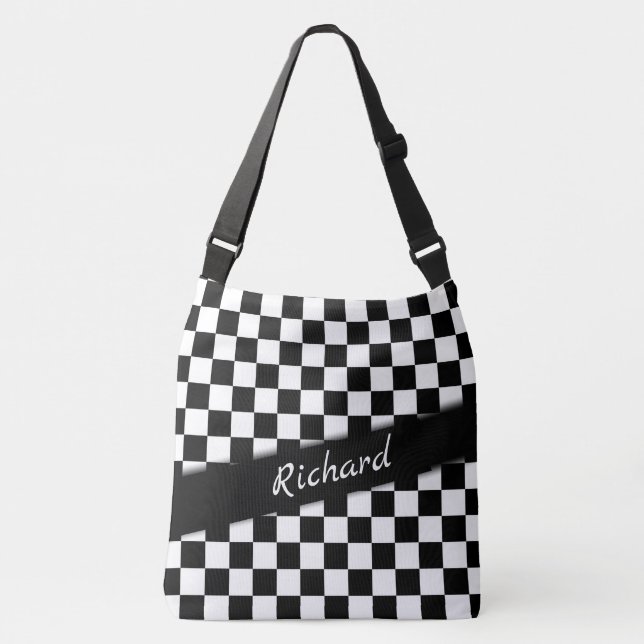 Checker Race Flag Personal Crossbody Bag (Front)