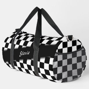 Checker Race Flag Personal Duffle Bag