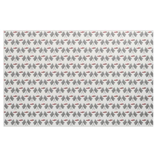 Checker Race Flag & Red Race Car Fabric
