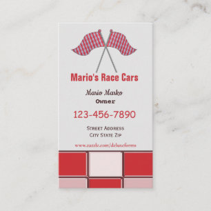 Checker Race Flags Pink Squares Business Card