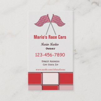 Checker Race Flags Pink Squares Business Card