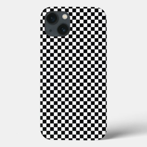 Checker Square Illusion Black and White iPhone 13 Case