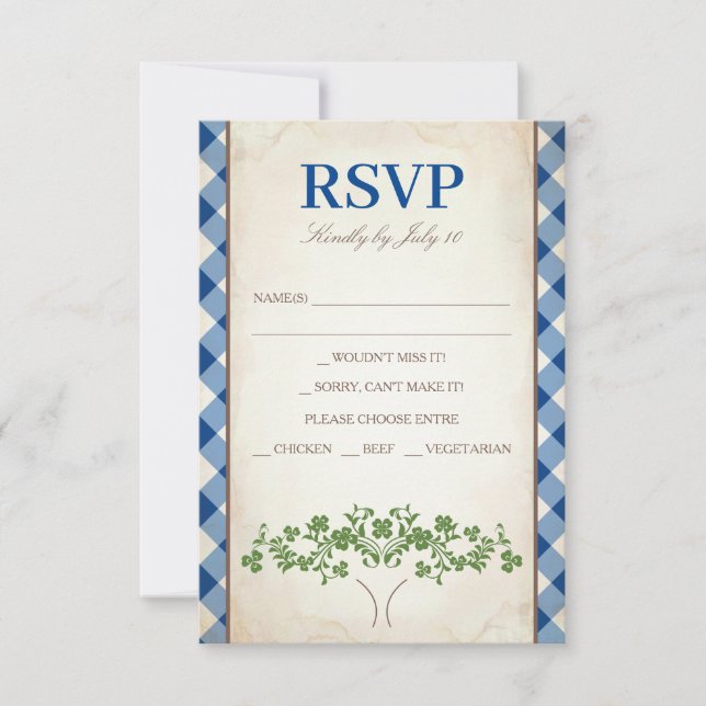 Checker Tablecloth RSVP Invitation (Front)