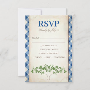 Checker Tablecloth RSVP Invitation