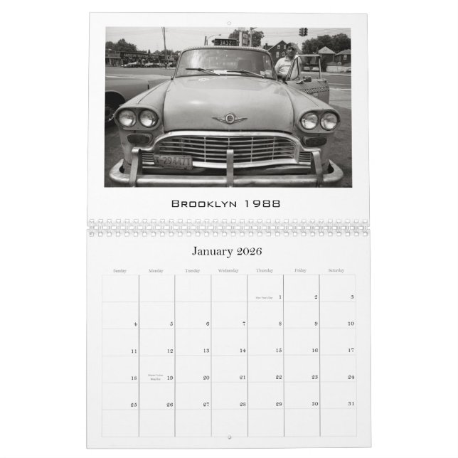 Checker Taxi Cabs by Matt Weber Calendar (Jan 2026)