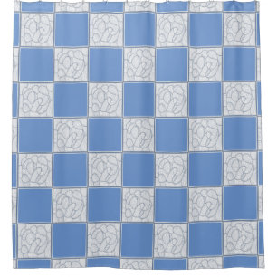 Checkerboard Abstract Yarn Tangle Design Any Color Shower Curtain