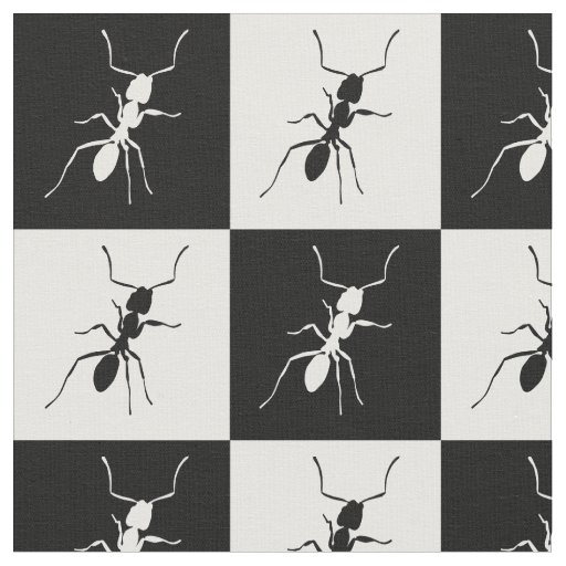 Checkerboard ants black & white fabric