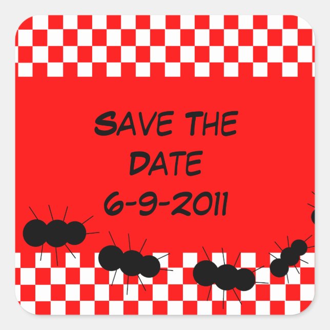 Checkerboard Ants Square Sticker (Front)