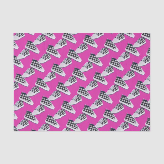 Checkerboard Baby Sneakers/Hot Pink | Urban Tissue Paper (Front)