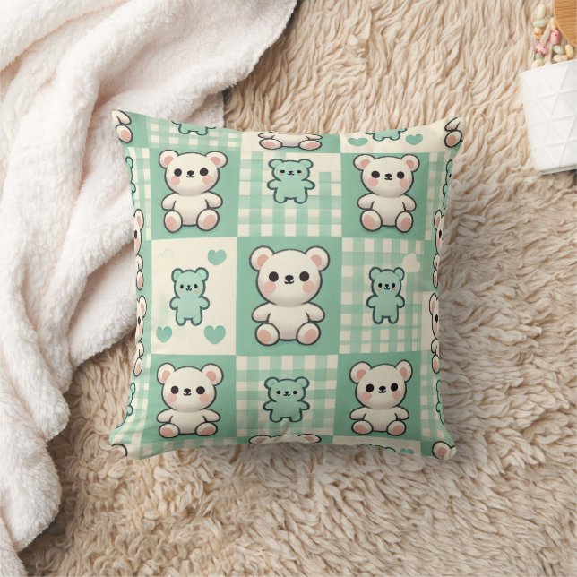 Checkerboard bear cushion (Blanket)