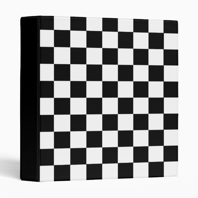 Checkerboard Black And White Binder (Front/Spine)