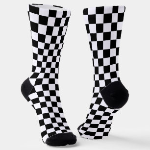 Checkerboard Black and White Checkered Socks