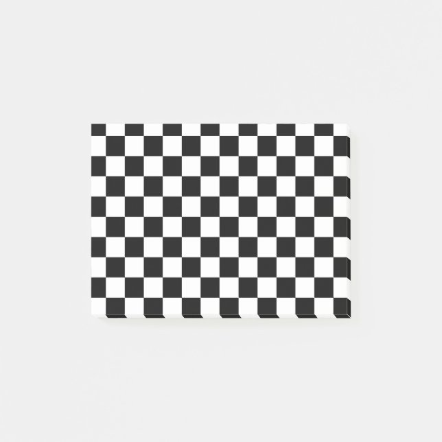 Checkerboard Black And White Post-it Notes (Front)
