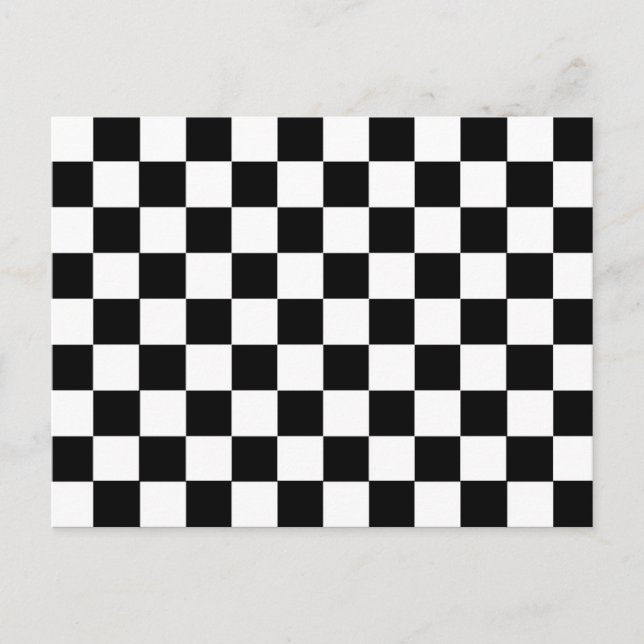 Checkerboard Black and White Postcard (Front)