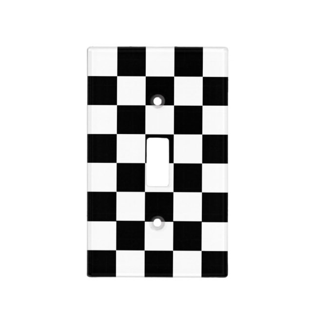 CHECKERBOARD   BLACK  AND WHITE  SWITCH PLATE (Front)