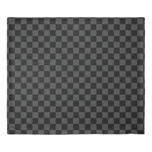Checkerboard Black Gray Checkered Squares Check Duvet Cover