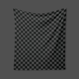 Checkerboard Black Gray Checkered Squares Check Fleece Blanket