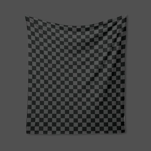 Checkerboard Black Gray Checkered Squares Check Fleece Blanket