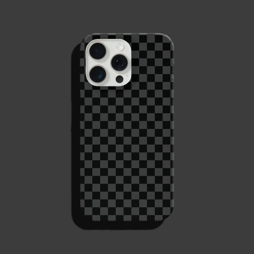 Checkerboard Black Gray Checkered Squares Check  iPhone 14 Case