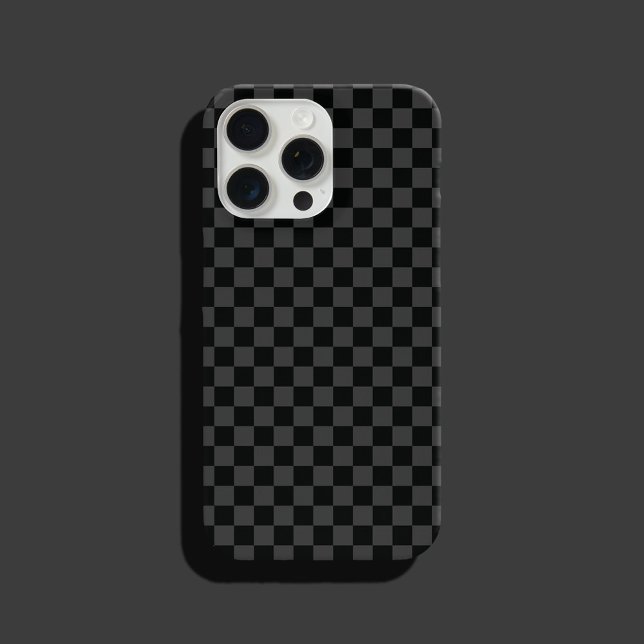 Checkerboard Black Gray Checkered Squares Check  iPhone Case (Creator Uploaded)
