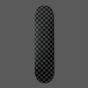 Checkerboard Black Gray Checkered Squares Check Skateboard