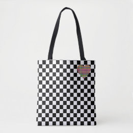 Checkerboard - Black White - Emo - Tote Bag