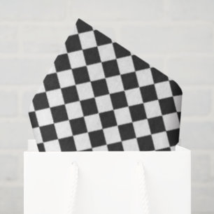 Checkerboard Black White Multi use Fun Tissue Paper
