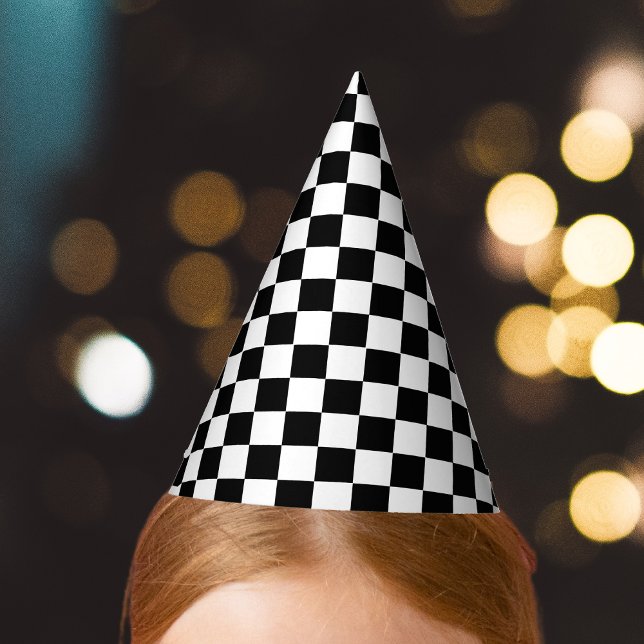 Checkerboard Black & White Party Hat (Creator Uploaded)