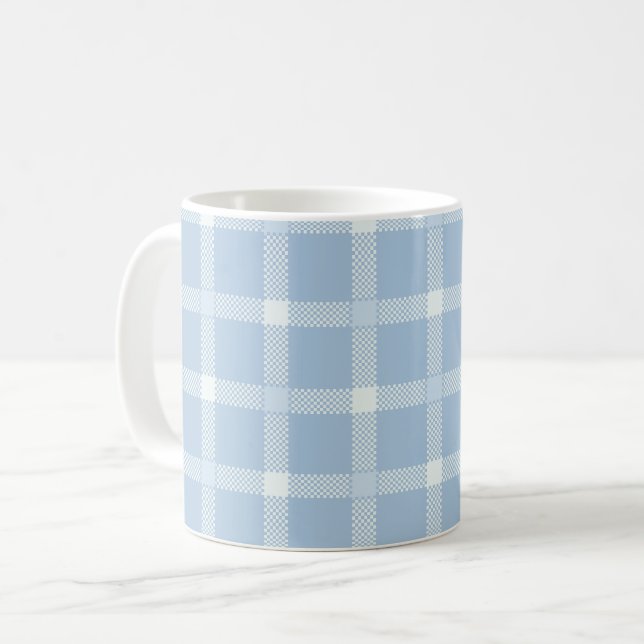 Checkerboard blue - French country Coffee Mug (Front Left)