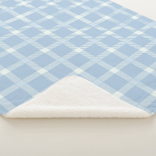 Checkerboard blue - French country Sherpa Blanket
