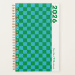 Checkerboard Blue Green Retro Personalized 2025 Planner<br><div class="desc">Stay organized in style with this retro-inspired checkerboard blue and green personalized 2025 planner! The bold checkerboard pattern adds a fun, nostalgic vibe, while the cool blue and green hues bring a fresh, modern twist. Perfect for keeping your schedule in check, this planner combines functionality with a playful design. Add...</div>