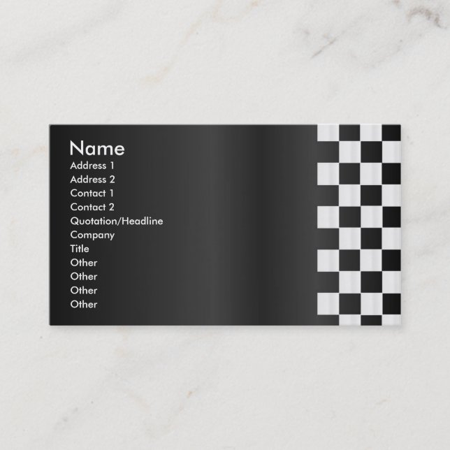 Checkerboard Border Profile Card (Front)