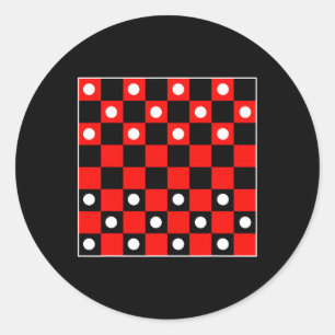 Checkerboard Checker Board Games Black And Red Hal Classic Round Sticker