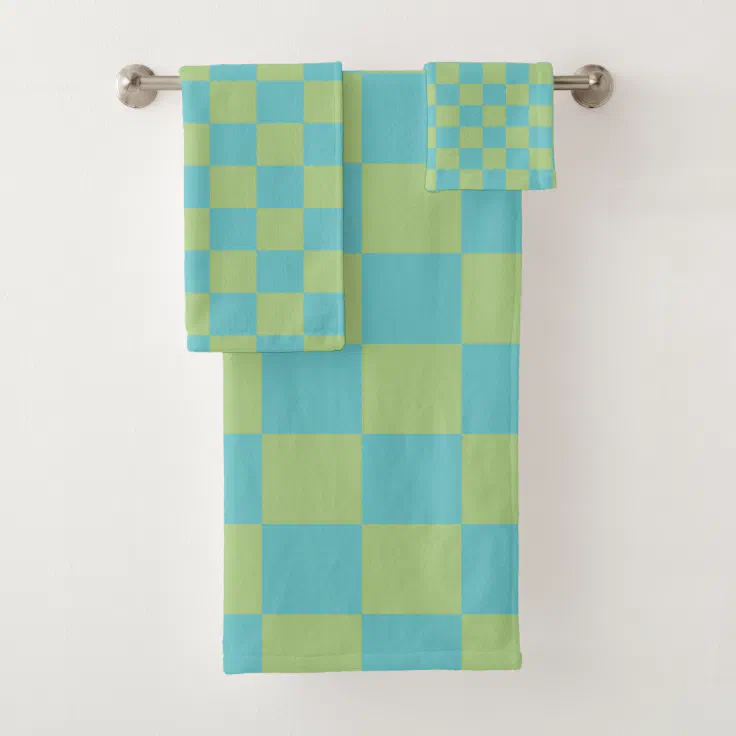 checkerboard bath towel