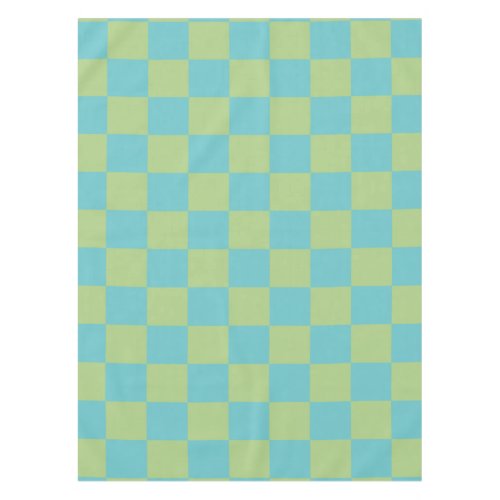Checkerboard Checkered Pattern in Blue and Green  Tablecloth