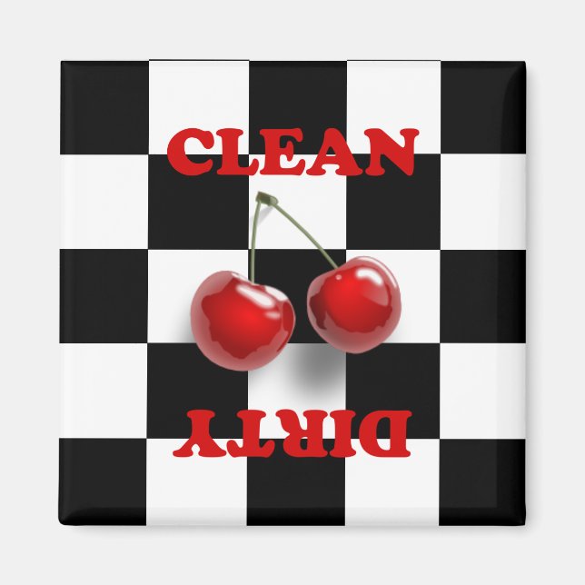 Checkerboard Cherries Magnet (Front)