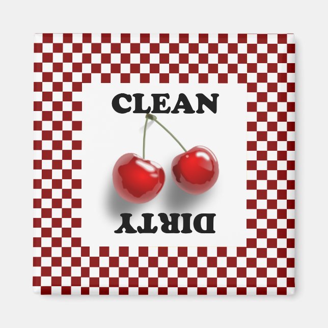 Checkerboard Cherries Magnet (Front)