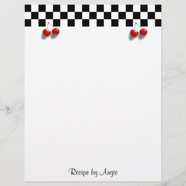 Checkerboard Cherries Recipe Paper (Front)