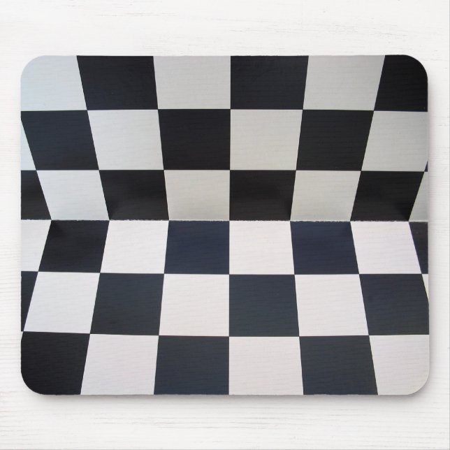 Checkerboard Chess Background Mouse Pad (Front)
