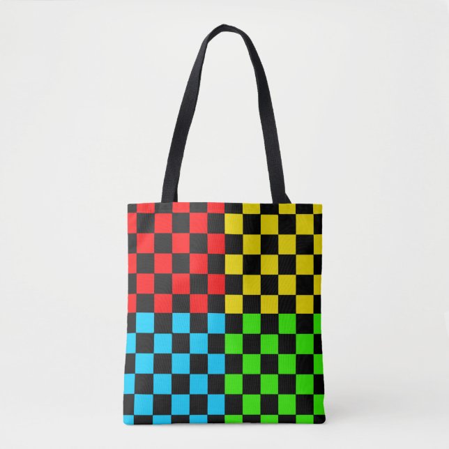 Checkerboard Chess Squares Art Tote Bag (Front)