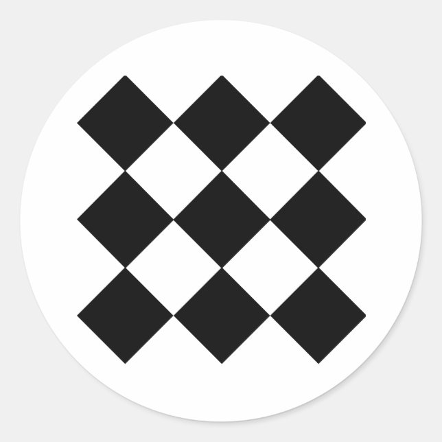 Checkerboard Classic Round Sticker (Front)