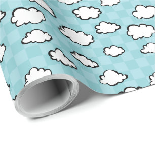 Checkerboard Clouds Wrapping Paper