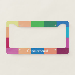 Checkerboard Colorful Checkerboard License Plate Frame